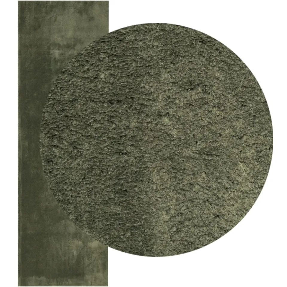 vidaXL Rug HUARTE Green 80 x 250 cm 100% Polyester Plat, foto 3