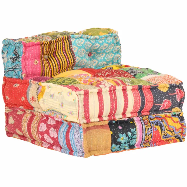 vidaXL Modulaire Poef 70 x 70 x 51 cm Patchwork Stof Meerkleurig