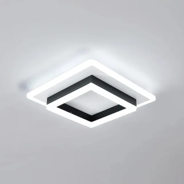 Waves 6Seven - Plafondlamp - LED plafondlamp - vierkante plafondlamp - Slimme plafondlamp - Warm tot koelwit licht - 20 bij 20 cm