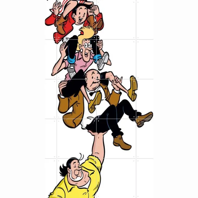 IXXI Suske en Wiske: de Vriendentoren, Suske en Wiske & Standaard Uitgeverij - 80 x 100 cm - Grote wanddecoratie en posters - Cartoonesk Geel