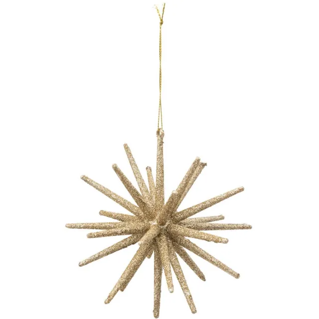 Feeric lights & Christmas Goudkleurige plastic kerstzee-egel, diameter 10 cm Doré