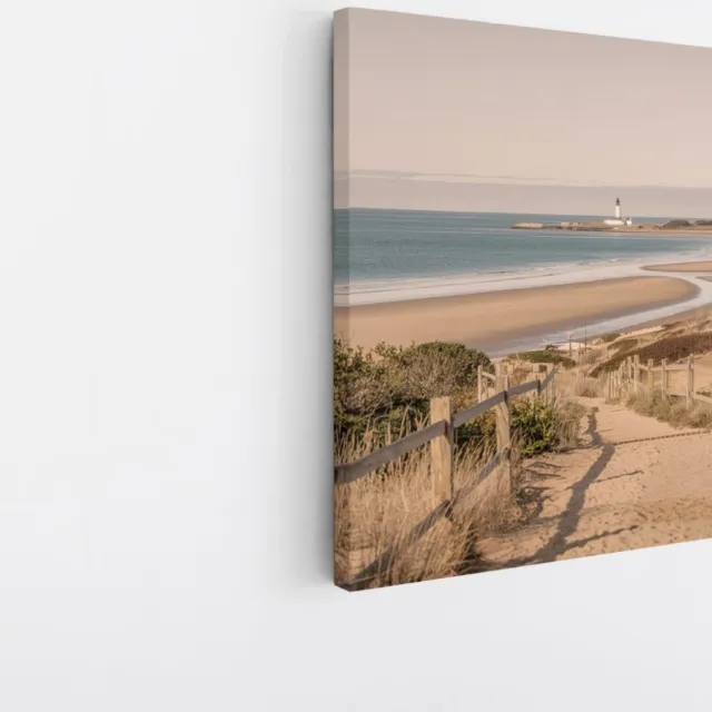 Saammp Canvas Schilderij - Strand - Nederland - Zee - 40x40 - Foto op canvas - Wanddecoratie - muurdecoratie Woonkamer - Slaapkamer decoratie - Canvas Print Multicolor