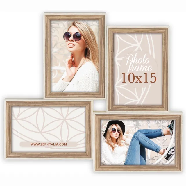 Zep Goldbuch - Collage houten fotolijst Kriss - 4Q Bruin