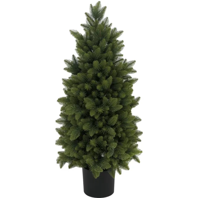 MCW Kunstspar MCW-R29, decoratieve boom, kunstboom, kunstplant, voor buiten, polyethyleen, 85 cm Groen