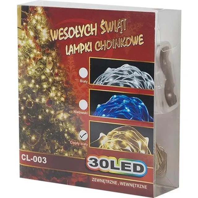 ABC-Led Premium Feest- Kerstverlichting 30 LED - Warm Wit