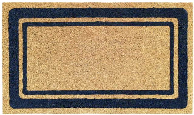 Ibenzoa Fraaie Kokosvezel Deurmat met Blauwe Rand, 40 x 70 cm, Antislip en Waterbestendig