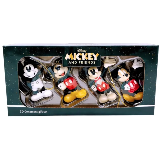 Disney Home Disney Mickey Mouse 3D Kerstornamenten – Set van 4 rood