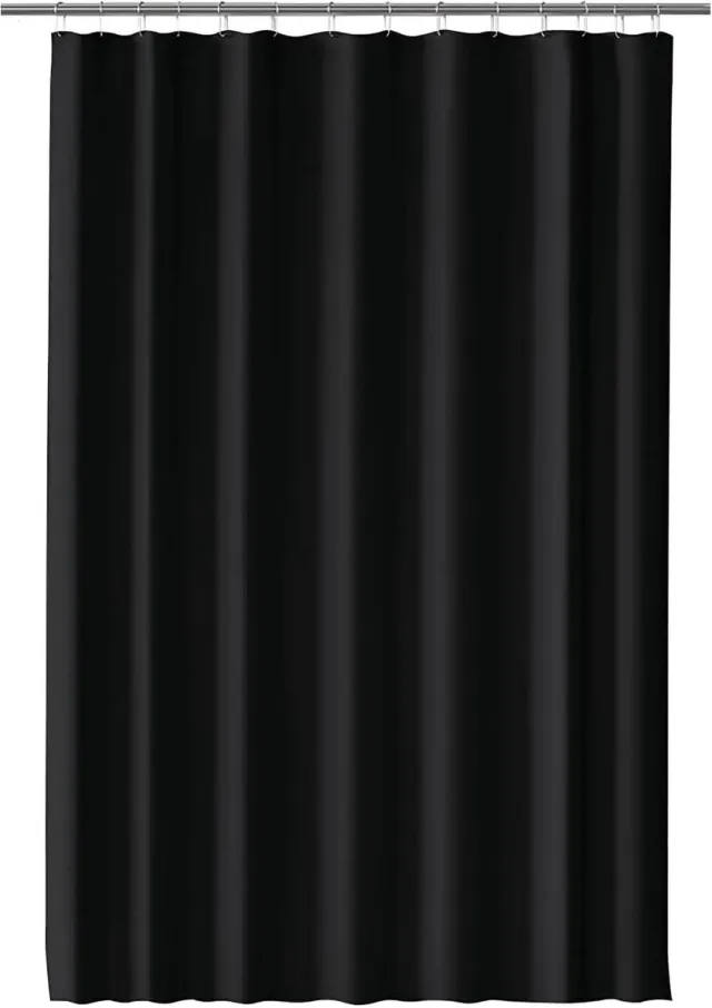 COVREO Douchegordijn 100x200 cm zwart polyester, met haken
