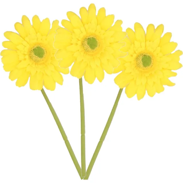 DK design Kunstbloem Gerbera - 5x - 72cm - geel - Real Touch - kunst zijdebloemen