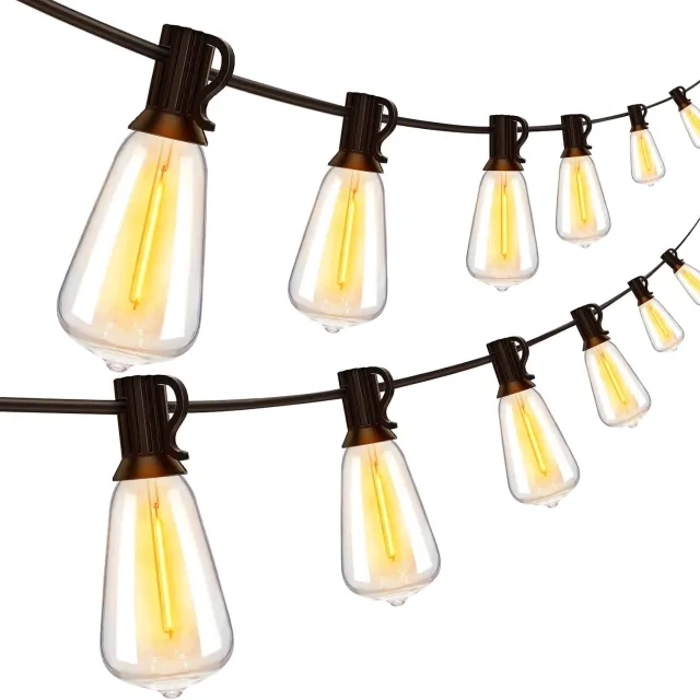 Flintry 7m 12 LED ST38 Tuinslingerlamp, IP65 Waterdicht Buiten Hanglamp, Decoratie voor Tuin, Achtertuin, Veranda, Terras, Kamperen, Café en Feest