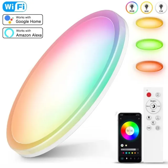 Innovastore Plafondlamp - Plafonniére - LED plafondlamp - Opbouwplafondlamp - WiFi smart lamp - Smartlamp - RGB light - Wit