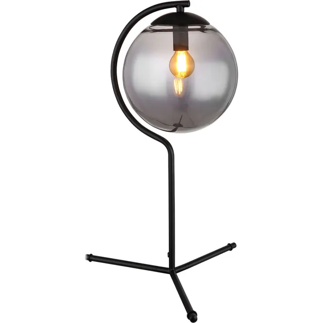 Globo tafellamp - Porry - zwart - glas smoke glas - Ø 35cm - E14 - 15869T1