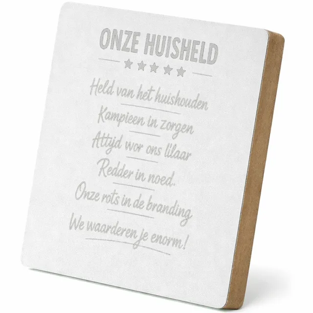Mr Cadeautjes MDF staande fotolijst 15,2 x 15,2 - design Een soortgelijke humoristische waarderingsbadge, maar dan vo | cadeau Wit