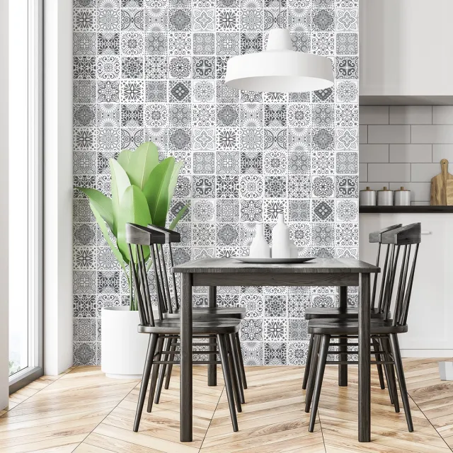 Ambiance Sticker Zelfklevende tegelmuurstickers voor keuken en badkamer - 30 YANET Azulejos tegelstickers - 30 stickers 10x10cm Multi color