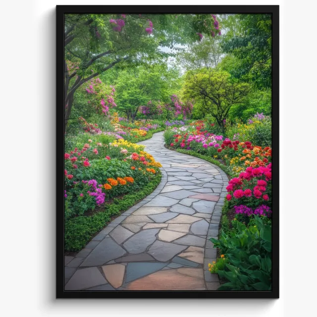 FrameYourWall Poster in lijst - Fotolijst 50x70 cm - Posters - Park - Bloemen - Tuin - Posterlijst zwart - Decoratie - Wanddecoratie woonkamer - Muurdecoratie slaapkamer