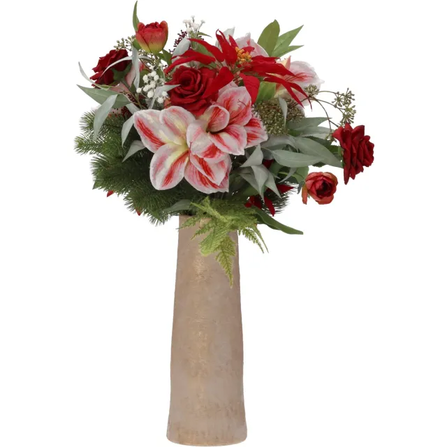 maxifleur Kunstplanten Kunst kerstboeket Sterre Lech 70cm Rood