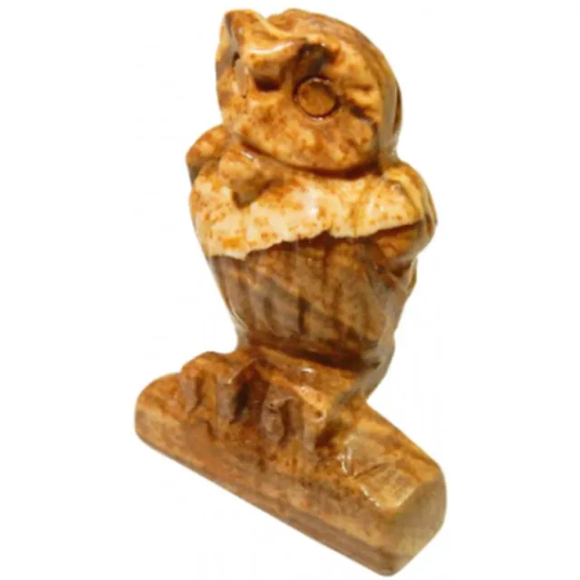 Shanna's Gems and more Miniatuur Uil Natuurlijke Jaspis Landschap bruin