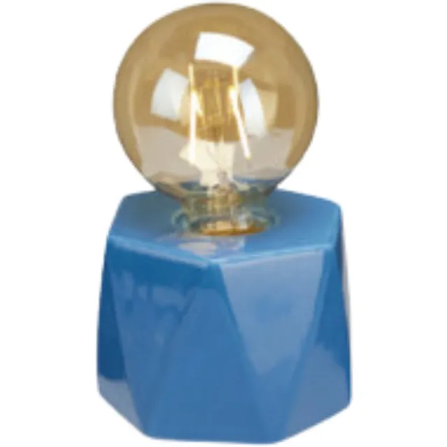 Home & Styling Tafellamp - Ø9xH17cm - Batterijen niet inbegrepen - Goud/Blauw