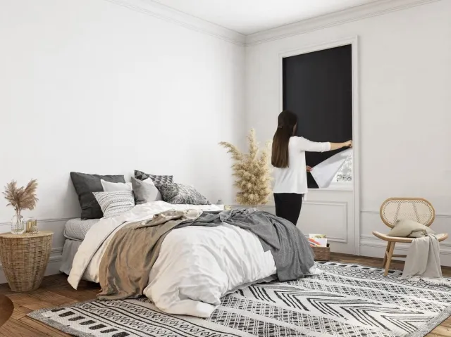Easynights Easynight draagbare raamverduisteringsfolie voor op reis, 2mx1,45m zwart