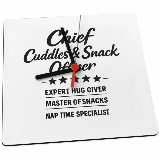Mr Cadeautjes Klok 19 x 19 - design Een luchtige 'professionele titel' met een knipoog voor een | cadeau Wit