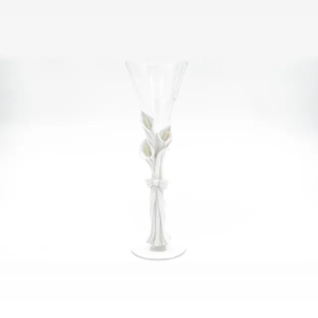 YILTEX Glazen Vaas - wit