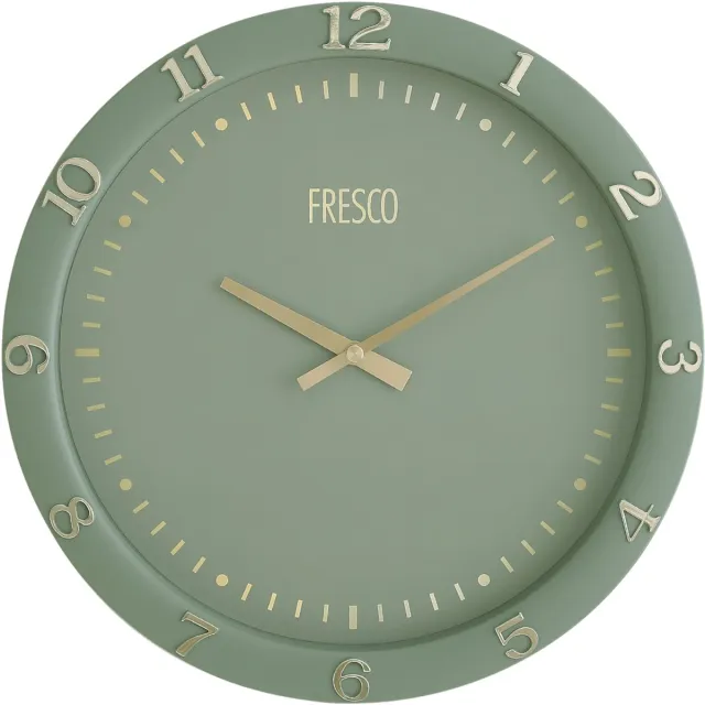 Fresco Wandklok 30 cm Groen - Stille Wandklok - Moderne Wandklok Saliegroen