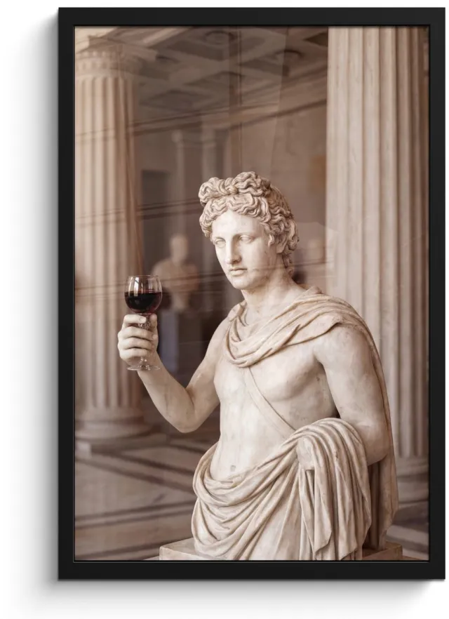 FrameYourWall Poster in lijst - Fotolijst 40x60 cm - Posters - Klassiek - Marmer - Wijn - Posterlijst zwart - Decoratie - Wanddecoratie woonkamer - Muurdecoratie slaapkamer