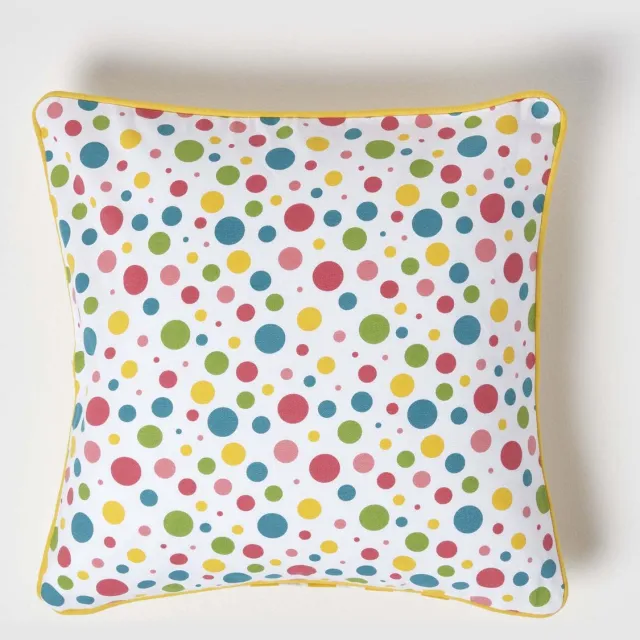 Homescapes Katoenen kussenhoes met stippen, 45 x 45 cm Multi