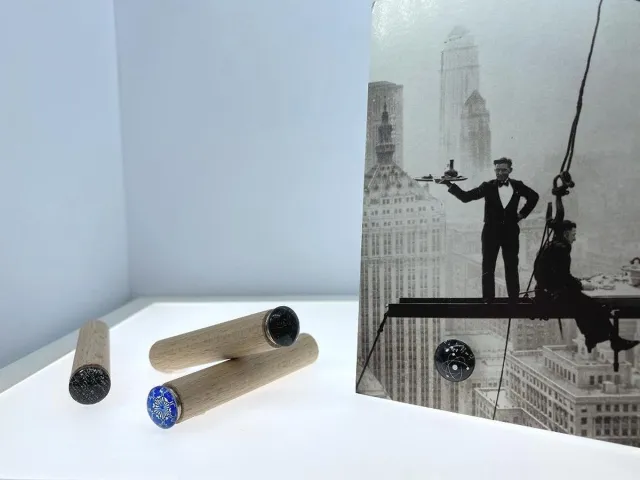 High5Wood Kaartpin - Fotohouder met magneet - set van 3 + 1- Mathematics bruin