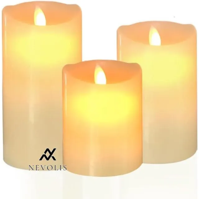 Nevolis LED Candle Flickering Flame Real Wax Tealights Holidays Weddings . multi-color