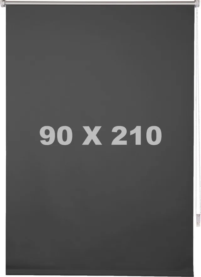 Happyment Luxe Rolgordijn Antraciet - 90x210cm - Rolgordijnen verduisterend - Luxaflex - Isolerend - Zonder of met boren