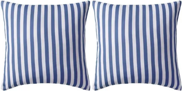 vidaXL Buitenkussens - 45x45 - cm - gestreept - marineblauw - 2 - st