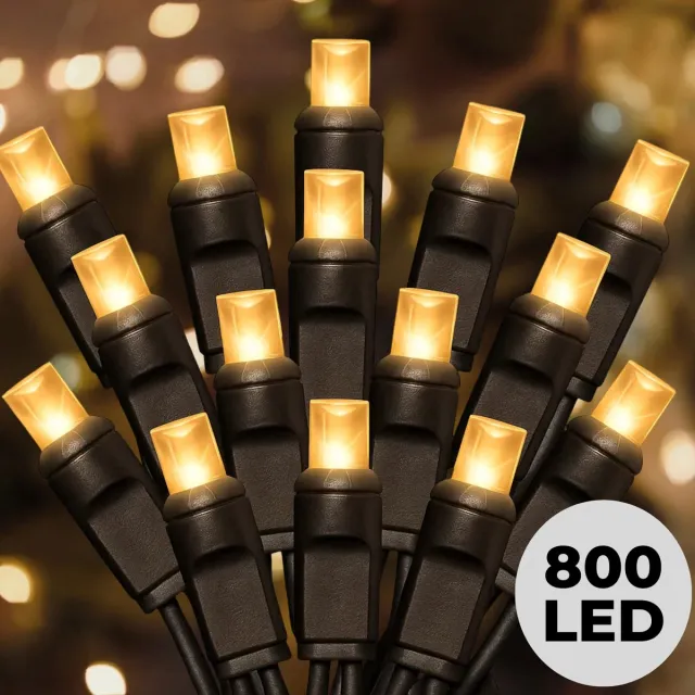 Lomera Micro Cluster Kerstverlichting - 800 LED Lampjes - 16 Meter Lichtsnoer - Warm Wit Licht - Binnen en Buiten - 8 Lichtfuncties - Geheugenfunctie - Energiezuinige Led's - IP44 Beschermwaarde - Kerstboomverlichting