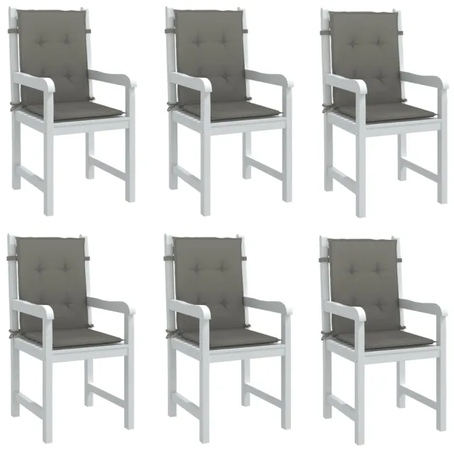 vidaXL Stoelkussens 6 st lage rug 100x50x4 cm stof donkergrijs grijs