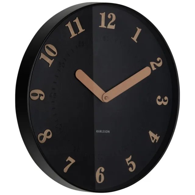 Karlsson Wandklok Amena - Zwart - 40x40x40cm - Wandklok Modern