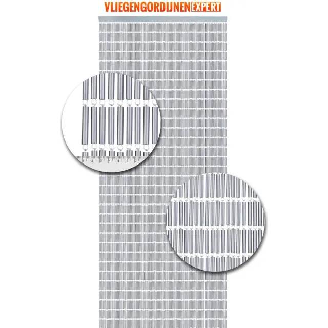 Vliegengordijnenexpert® Vliegengordijnenexpert Hulzen - Vliegengordijn - 90x210 cm - Zilver/Metallic Zilver metallic