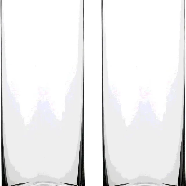 Mica Decorations Vaas - 2x - cilinder - helder glas - D12 x H30 cm - Bloemenvaas Transparant