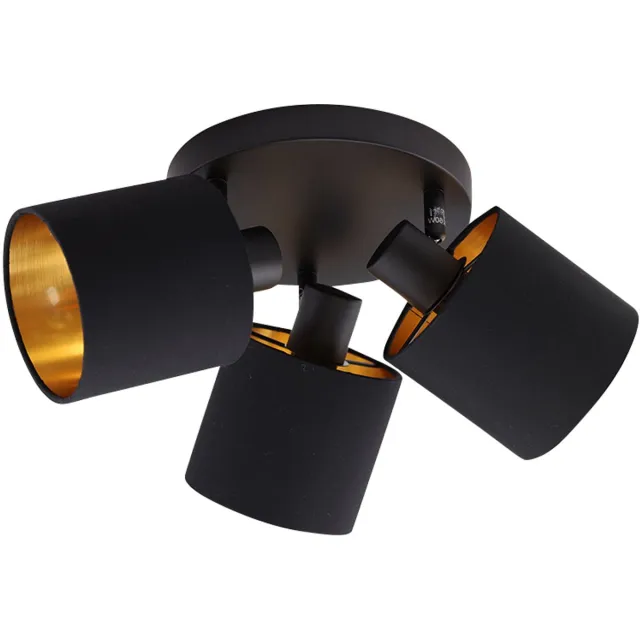 Olucia KOGE - Plafondlamp - Zwart - 3L - Vorm: Rond