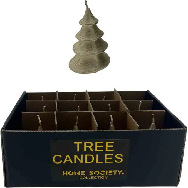 Home Society kerstboomkaars Layer - Goud - XS - 8 x 5 x 5 cm doos 12 stuks