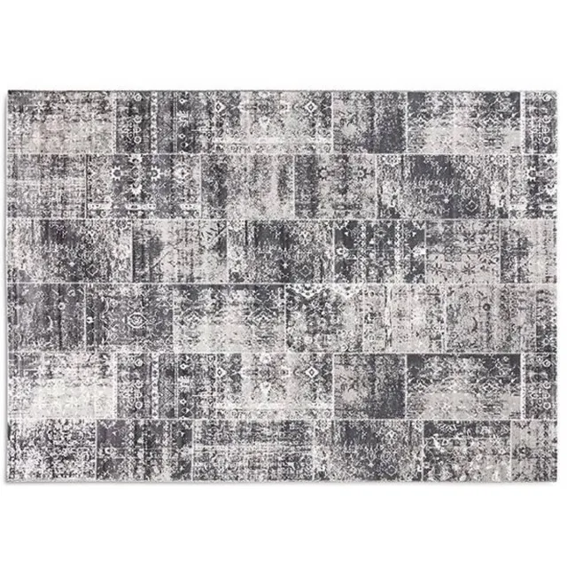 Lifa-Living Lifa Living - Vloerkleed - Grijs Tinten - Synthetisch Wol - Vintage - Patchwork - 133 x 200 cm