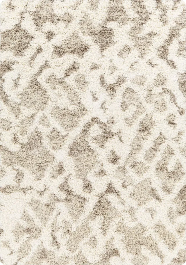 Surya Paula vloerkleed hoogpolig shaggy boho beige wit