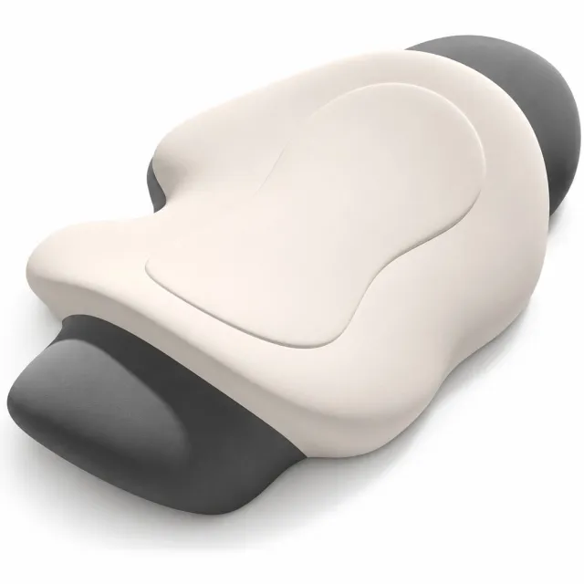 Gloovon Ergonomisch Lendenkussen - Rugkussen voor Onderrug - Traagschuim - Lendensteun tijdens het Liggen - Comfortabel en Vormvast Grijswit