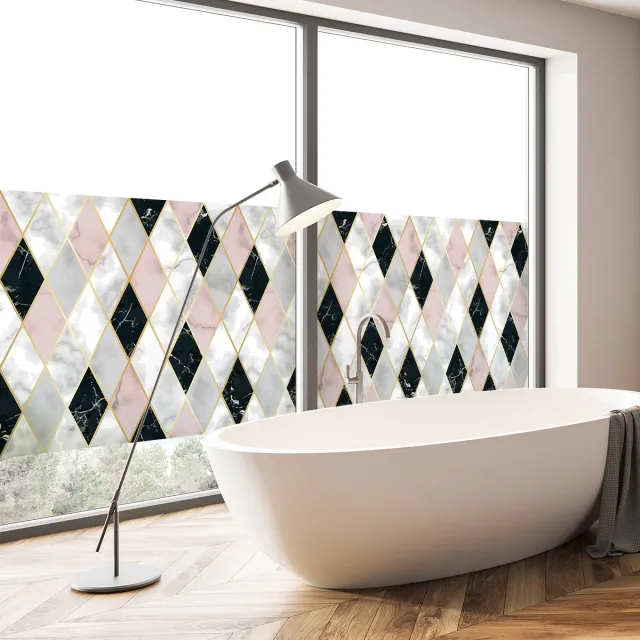 Ambiance Sticker Privacy raamfolie - Chic Diamond XL - Stickers voor ramen en douchedeuren - 40x200cm
