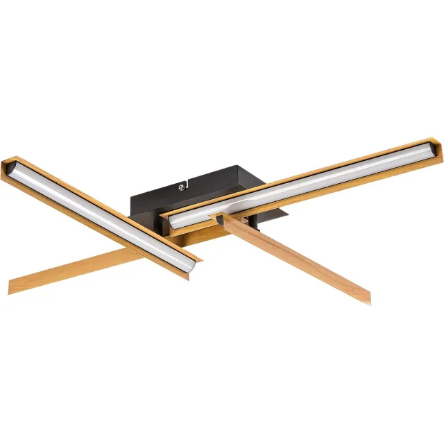 Rabalux plafondlamp / Plafonniere - LED 20W, IP20, warm wit, Remiel - Gold met zwart Gold en zwart