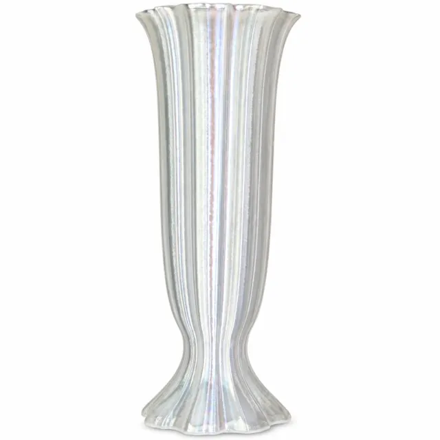 SWGOTA Transparante vaas 21 cm - 3D-geprint met verticale ribbels, uitlopende opening en voet - individueel verpakt