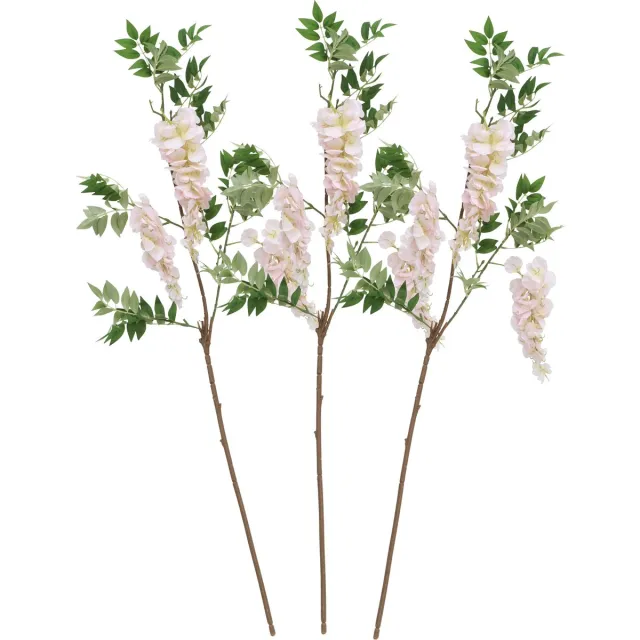 CHAKS Blauweregen/wisteria - 3x - kunstbloemen - roze - 110 cm - kunstplanten/kunsttakken