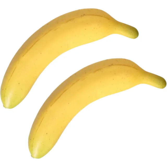 Bellatio Design kunstfruit banaan - set 2x - deco food - real touch - 20 cm Geel