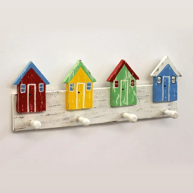 Ambiente Haus Wandkapstok huisje - Hout - 46 cm Multicolor