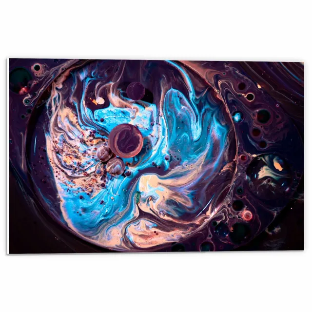 KuijsFotoprint Forex - Paars/Blauwe Verfvlekken - 60x40cm Foto op Forex