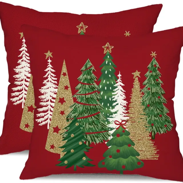 Mrilary 2 Stuks Kerstkussenslopen - Decoratieve Kussenhoezen - Decoratieve Kussens - Kerstkussensloop Met Kerstmotief - Voor Kerstdecoratie, Bank En Slaapkamer - 45x45cm